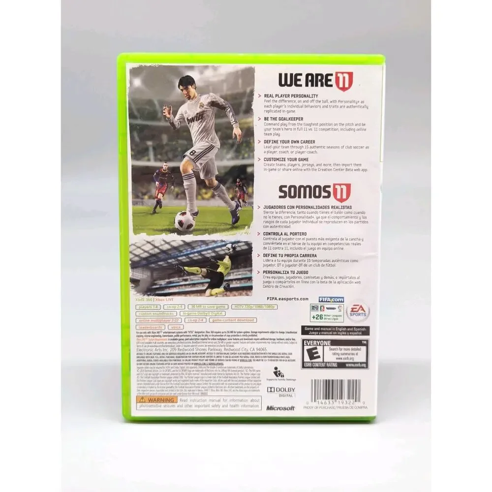 Fifa Soccer 11 Xbox 360 Original Replacement Case & Manual Only No game